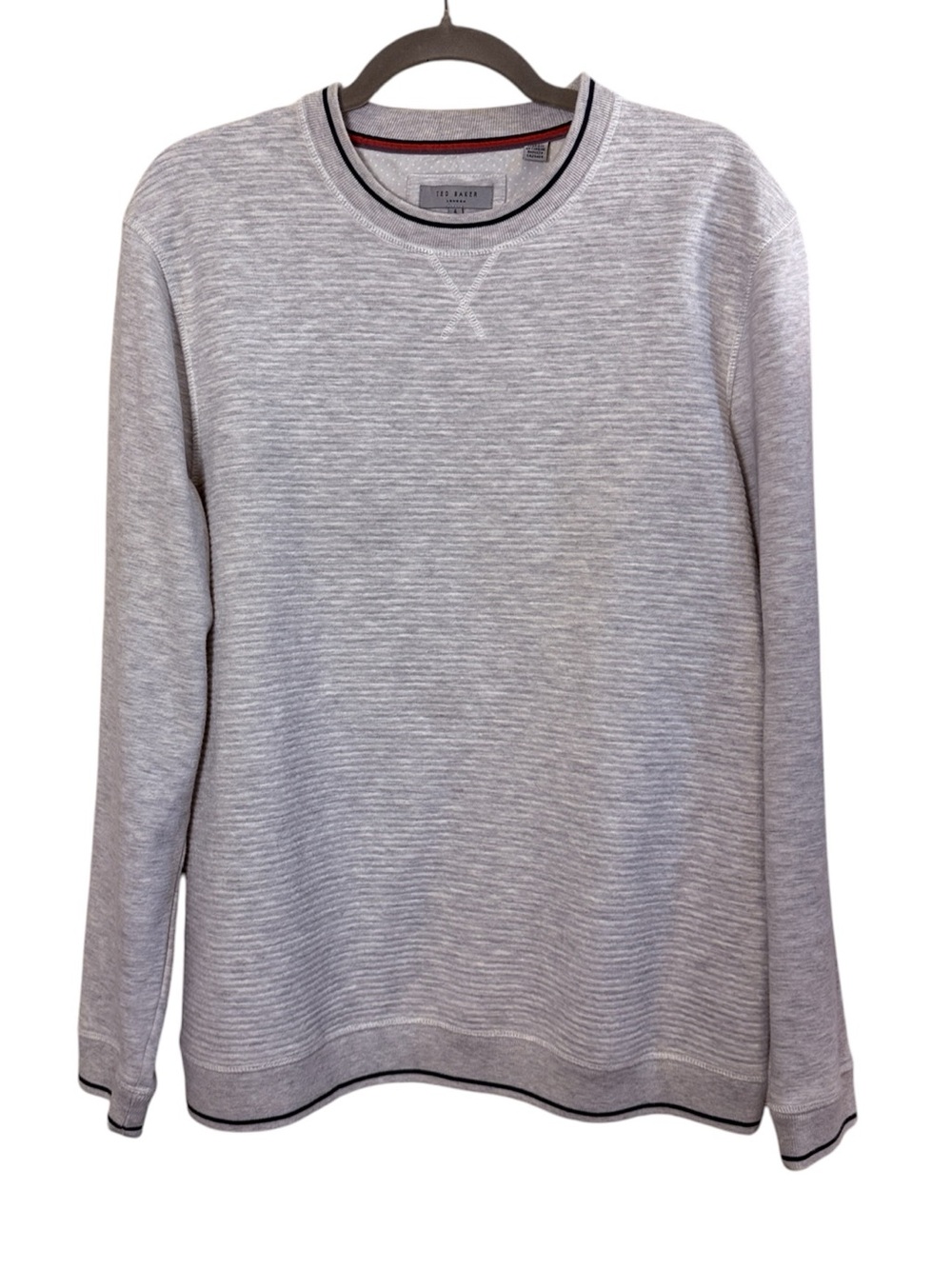 Ted Baker Men’s Light Gray Textured Casual Crewneck Sweater sz L